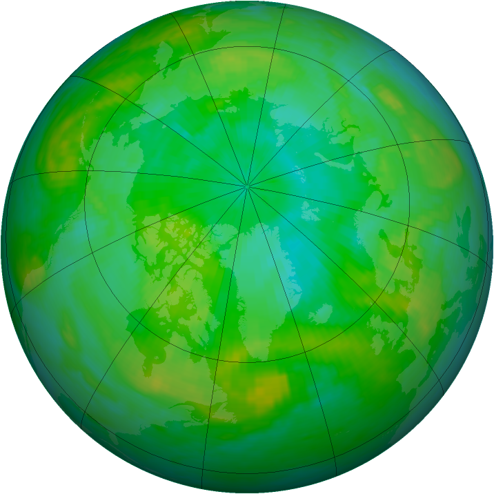 Arctic ozone map for 31 July 1985